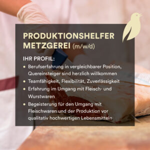 Produktionshelfer Metzgerei (m/w/d)